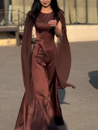 Round Neck Belted Maxi Dress